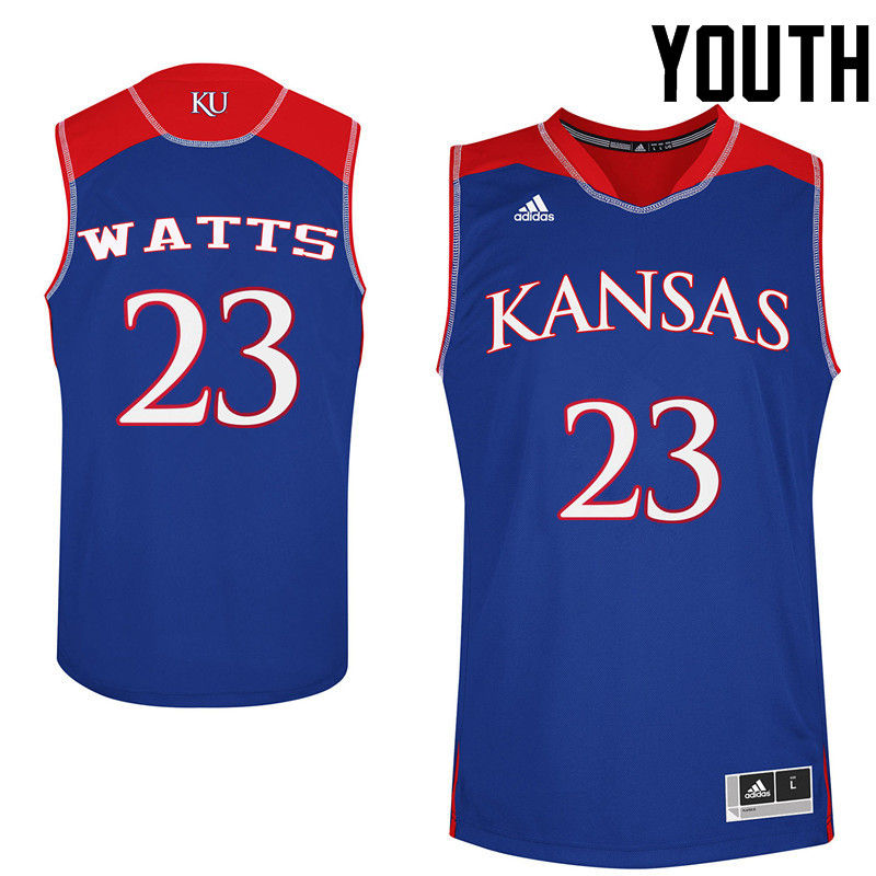Youth Kansas Jayhawks #23 Eboni Watts College Basketball Jerseys-Royals